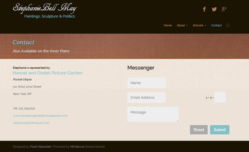 Bell May Art - - A WordPress Artist Website - Contact Page